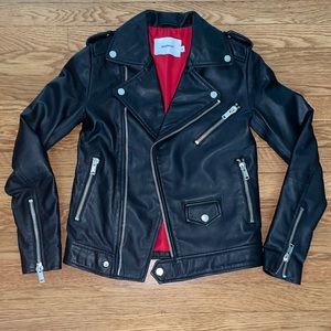 Deadwood River Original Leather Biker Jacket xxs 32